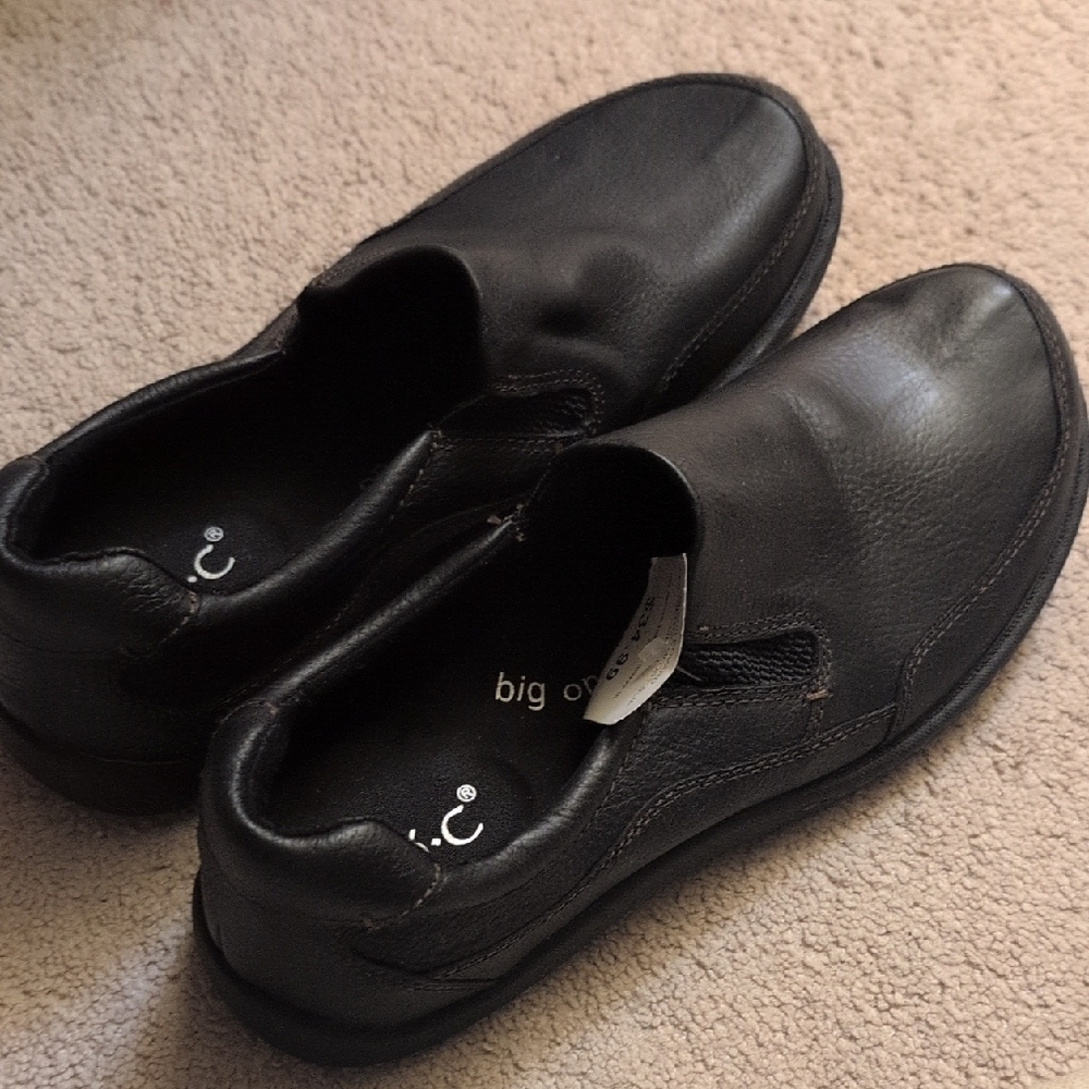 Black Edvard Leather Comfort Slip On Men's 9